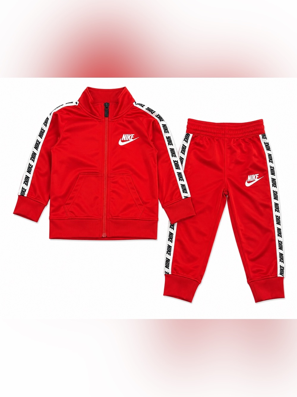 Nike Baby Boy Red Tracksuit Set 12M Full Zip Jogger 2 Piece Outfit